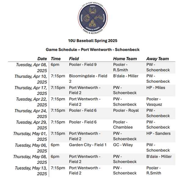 10U-Baseball-Spring-2025-Schoenbeck-Schedule