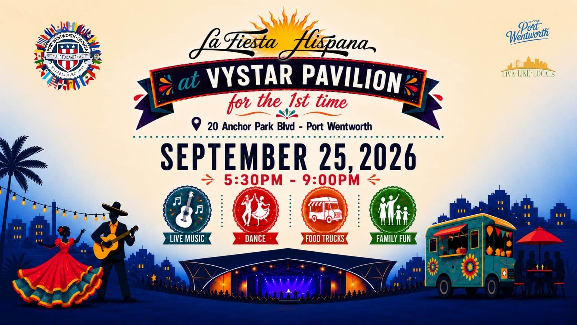 La Fiesta Hispana at the VyStar Pavilion in Port Wentworth on September 25, 2026